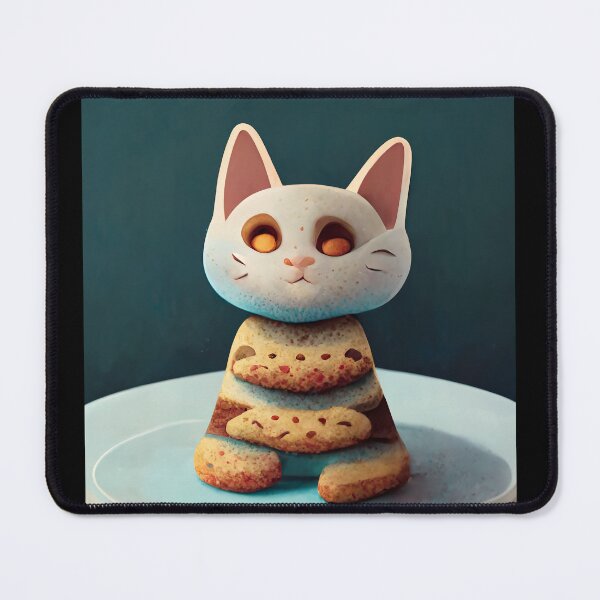 Item preview, Cute White Funny Cookie Cat Making Biscuits With Love and Cookie Tower No Text designed and sold by MattsMultiverse.