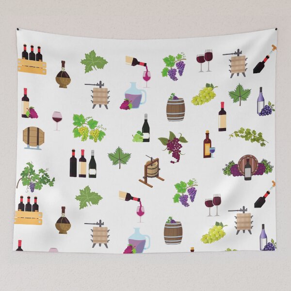 Item preview, Colorful wine and grapes pattern  designed and sold by Rubi16.