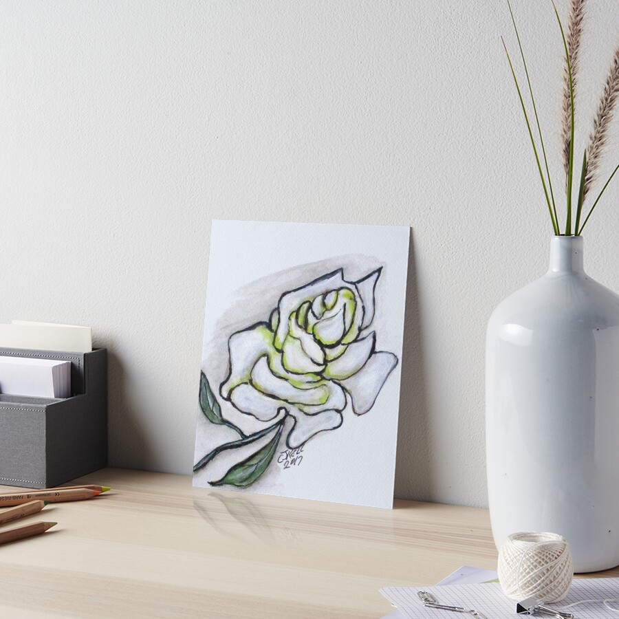 Stunning White Rose Art Board Print
