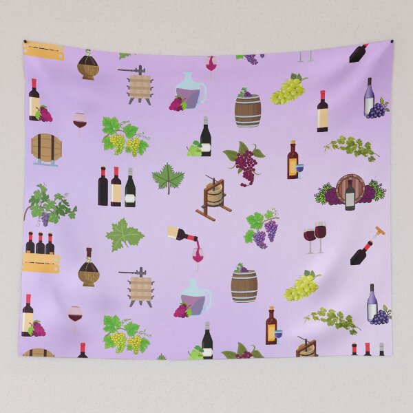 Item preview, Colorful wine and grapes pattern  designed and sold by Rubi16.