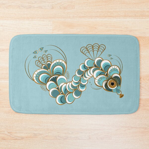 Item preview, Chimera Peacock Seahorse - Ice Blue designed and sold by Elisa Yinh Creative.