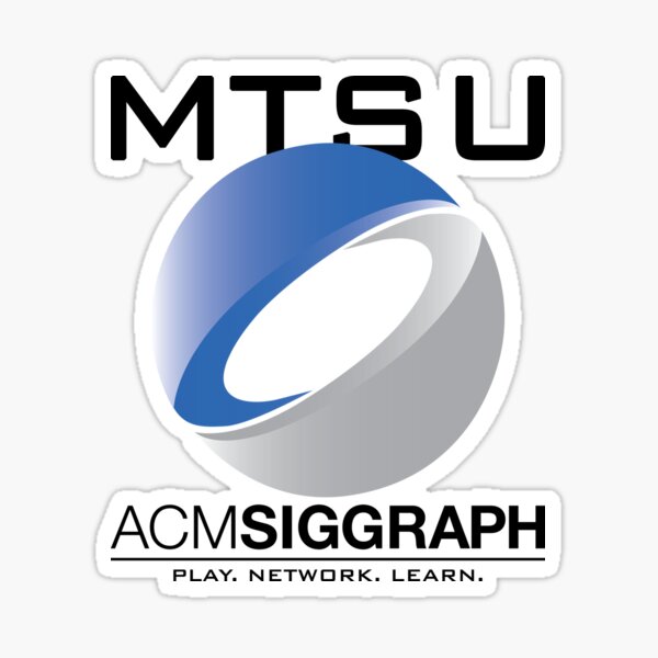 MTSU ACM SIGGRAPH Black Letters Sticker