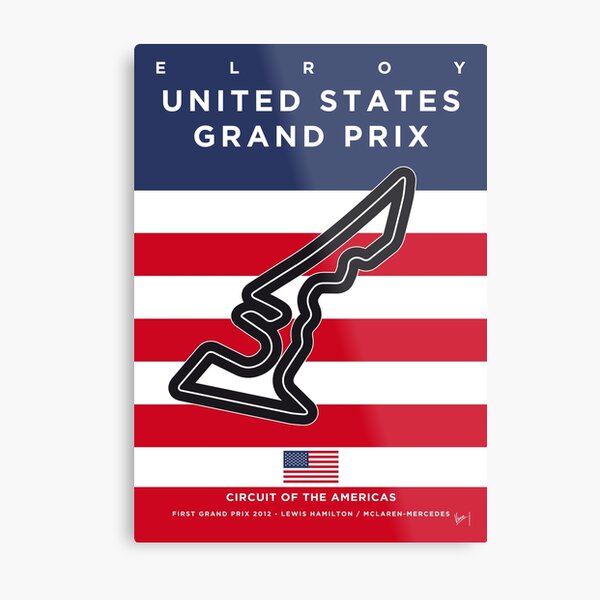 My F1 AMERICAS Race Track Minimal Poster Metal Print