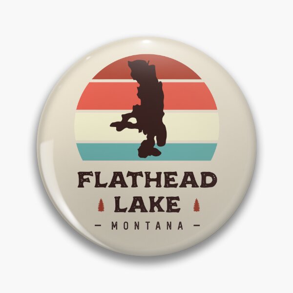 Item preview, Flathead Lake Montana National Park Hiking Retro designed and sold by Uppercase Tees.