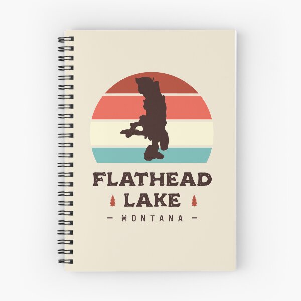 Item preview, Flathead Lake Montana National Park Hiking Retro designed and sold by Uppercase Tees.