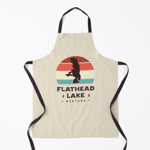 Item preview, Flathead Lake Montana National Park Hiking Retro designed and sold by Uppercase Tees.