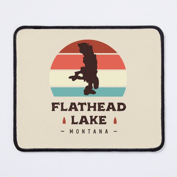 Item preview, Flathead Lake Montana National Park Hiking Retro designed and sold by Uppercase Tees.
