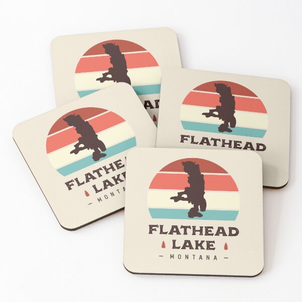 Item preview, Flathead Lake Montana National Park Hiking Retro designed and sold by Uppercase Tees.
