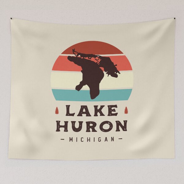 Item preview, Lake Huron Michigan National Park Hiking Retro designed and sold by Uppercase Tees.