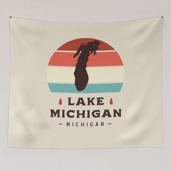 Item preview, Lake Michigan National Park Hiking Retro designed and sold by Uppercase Tees.