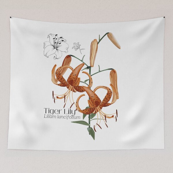 Item preview, Orange Tiger Lily Colorful Illustration Design designed and sold by EarthArtDesigns.