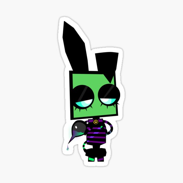 robot bunny cute and nervous Sticker