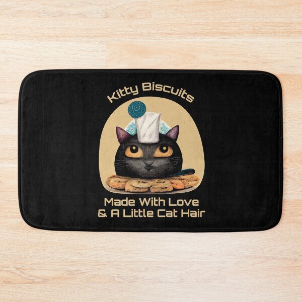 Item preview, Funny Black Cute Cat Making Biscuits With Love and Cat Hair with Milk on Head designed and sold by MattsMultiverse.