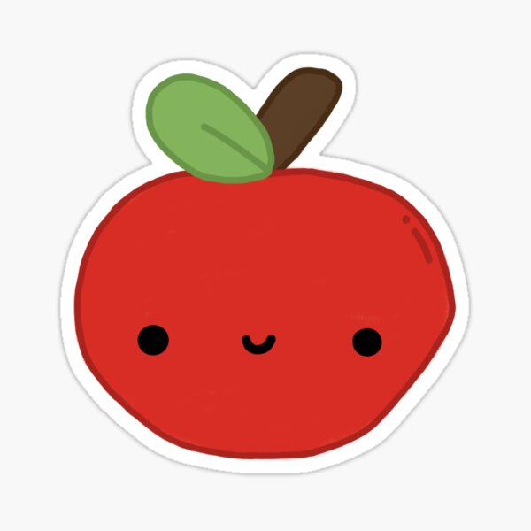 Cute Kawaii Anime Fruit Cartoon Emoji - Red Apple #1 Vinyl Decal Stick –  Shinobi Stickers