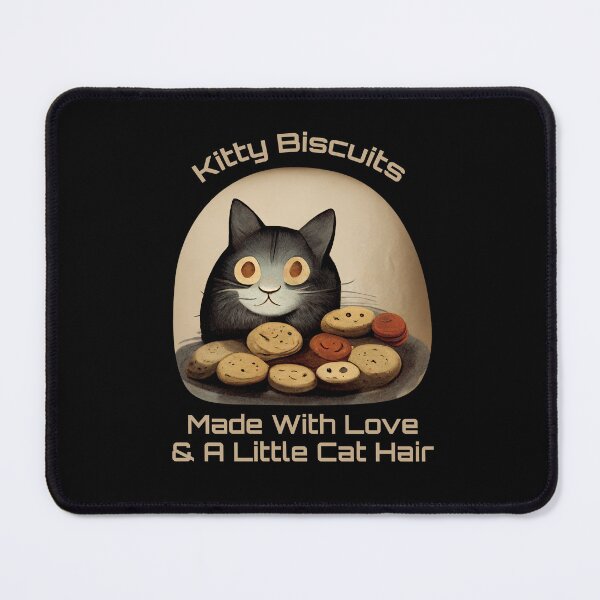 Item preview, Cute Black Funny Cat Making Biscuits With Love and Cat Hair on a Cookie Plate designed and sold by MattsMultiverse.