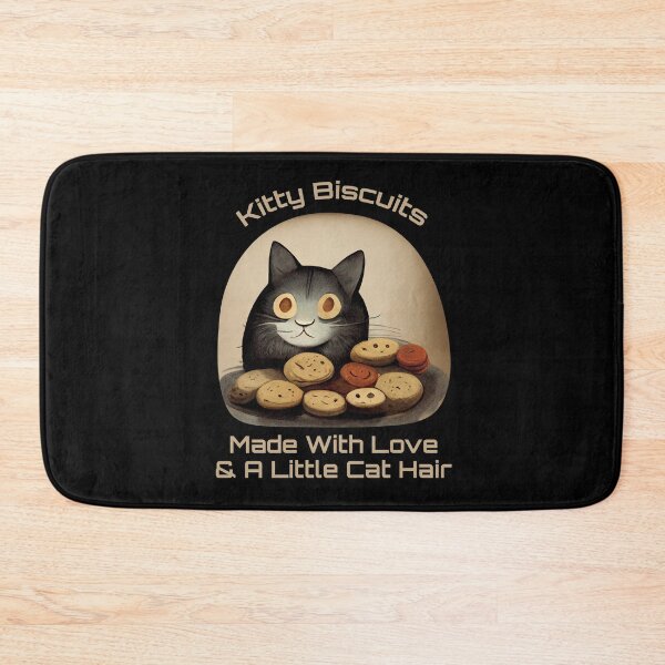 Item preview, Cute Black Funny Cat Making Biscuits With Love and Cat Hair on a Cookie Plate designed and sold by MattsMultiverse.