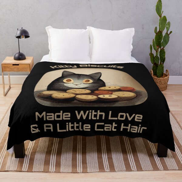 Item preview, Cute Black Funny Cat Making Biscuits With Love and Cat Hair on a Cookie Plate designed and sold by MattsMultiverse.