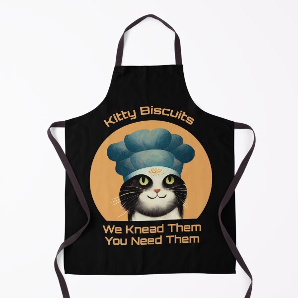 Item preview, Cute Black and White Funny Cat Making Biscuits With Love and a Chef Hat You Need Them designed and sold by MattsMultiverse.