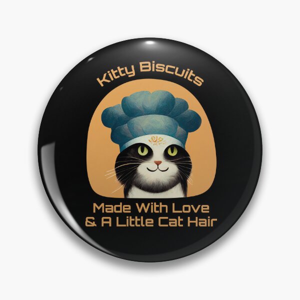 Item preview, Cute Black and White Funny Cat Making Biscuits With Love and Cat Hair and a Chef Hat designed and sold by MattsMultiverse.