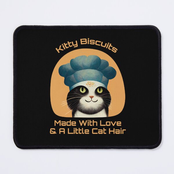 Item preview, Cute Black and White Funny Cat Making Biscuits With Love and Cat Hair and a Chef Hat designed and sold by MattsMultiverse.