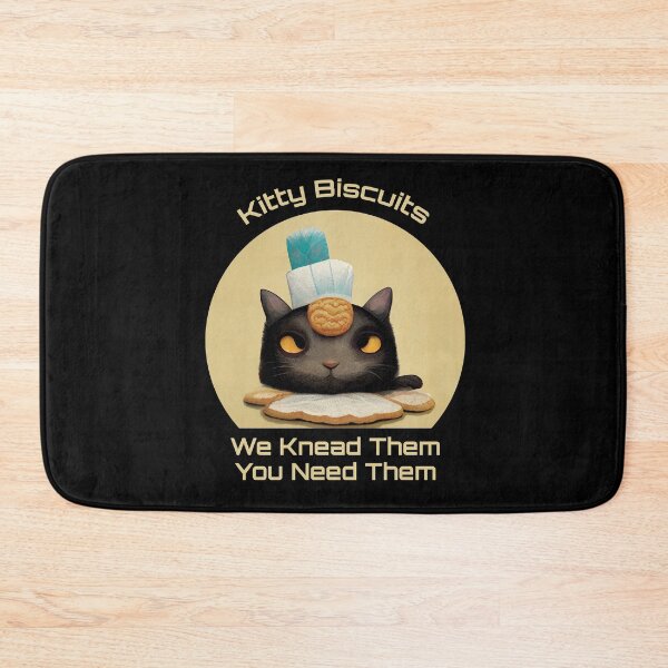 Item preview, Funny Black Cute Cat Making Biscuits With Love and a Cookie on Head You Need Them designed and sold by MattsMultiverse.