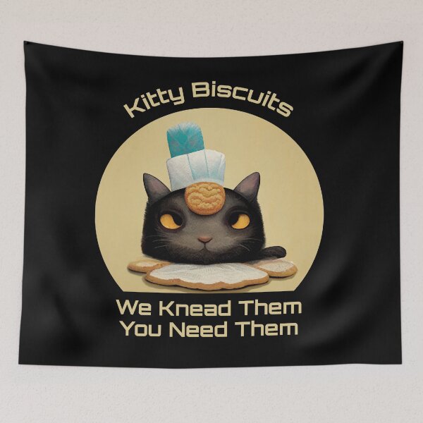 Item preview, Funny Black Cute Cat Making Biscuits With Love and a Cookie on Head You Need Them designed and sold by MattsMultiverse.