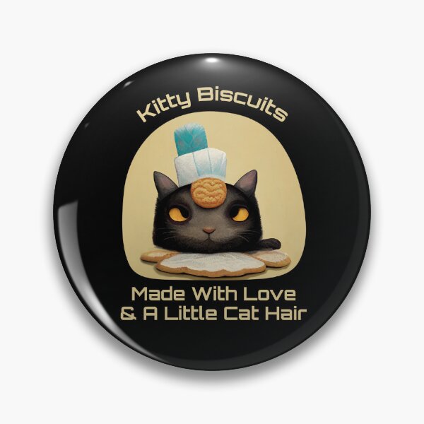 Item preview, Funny Black Cute Cat Making Biscuits With Love and Cat Hair and a Cookie on Head  designed and sold by MattsMultiverse.