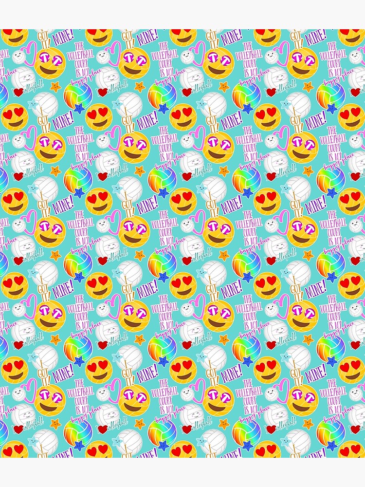 Thumbnail 3 of 3, Backpack, kawaii emoji typography girls volleyball designed and sold by katzdzynes.
