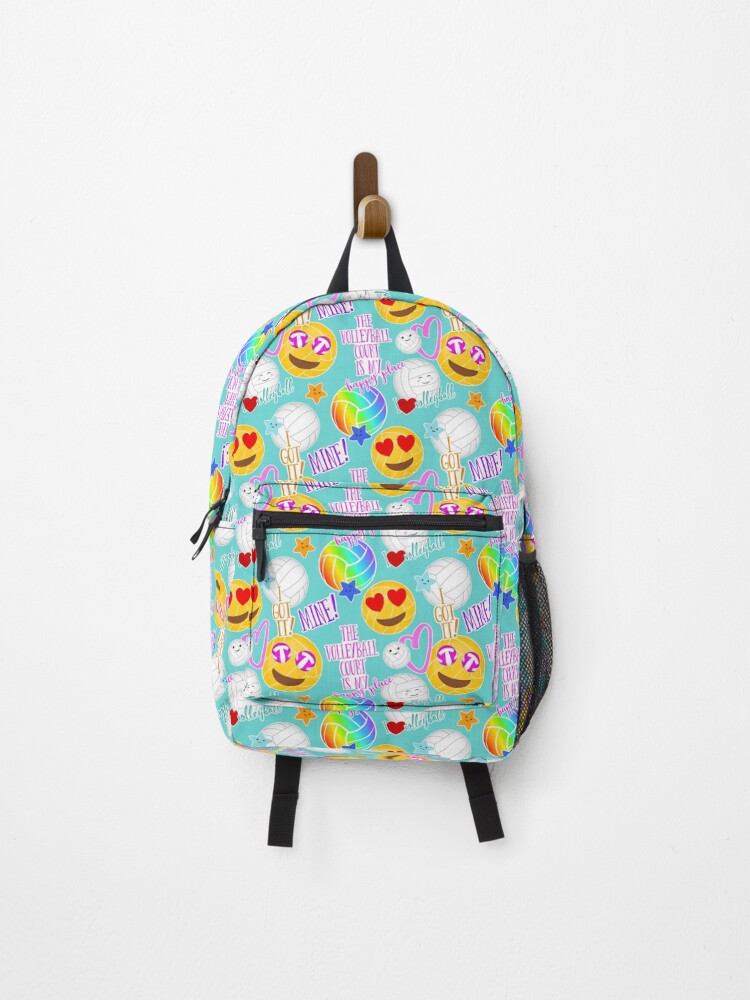 Thumbnail 1 of 3, Backpack, kawaii emoji typography girls volleyball designed and sold by katzdzynes.
