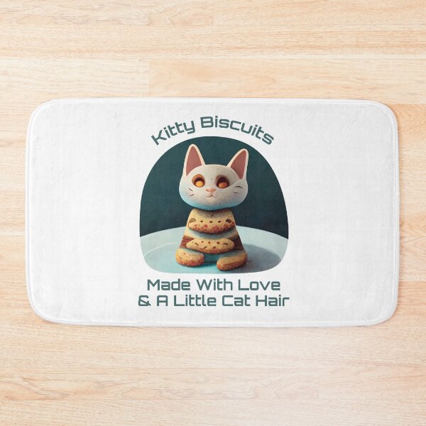 Item preview, Cute White Funny Cookie Cat Making Biscuits With Love and Cat Hair and Cookie Tower designed and sold by MattsMultiverse.