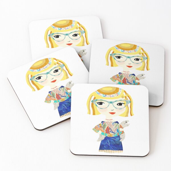 Item preview, Girl with Sea Turtle/Harlow & Hoss designed and sold by ruby + acorn.