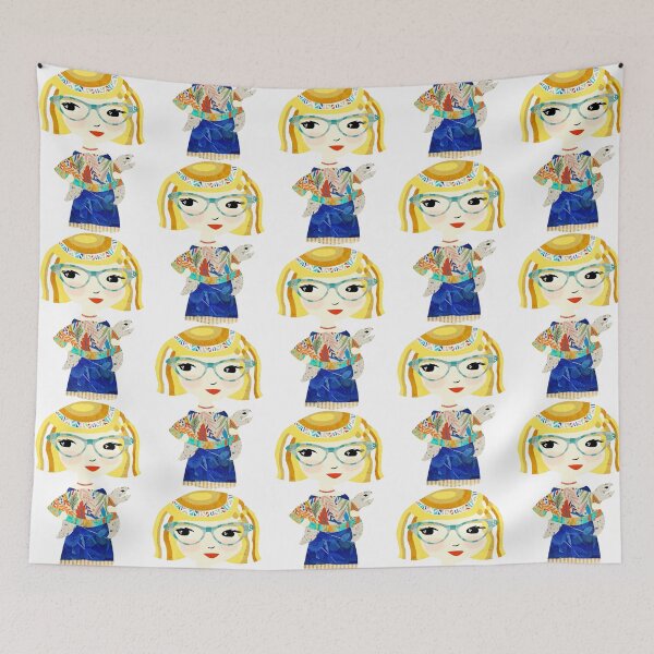 Item preview, Girl with Sea Turtle/Harlow & Hoss designed and sold by ruby + acorn.