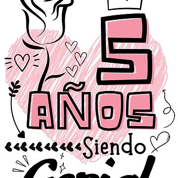 5 Años Siendo Genial, regalo de cumpleaños para niña Sticker for Sale by  amchtakkosa1