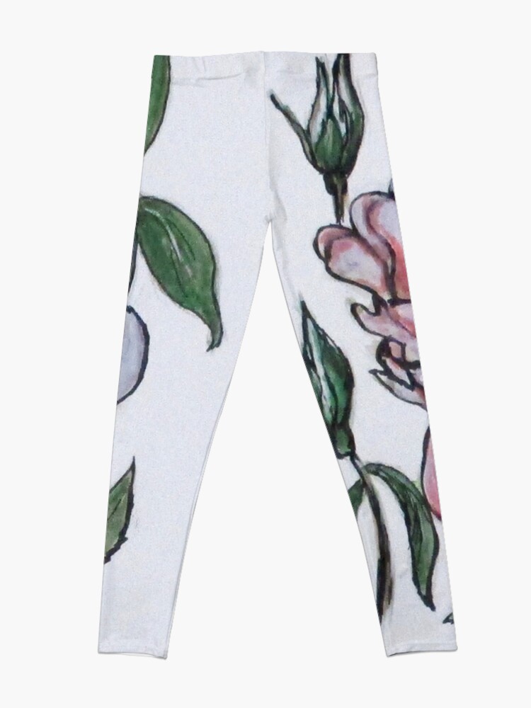 Alternate view of Pink And White Rose Leggings
