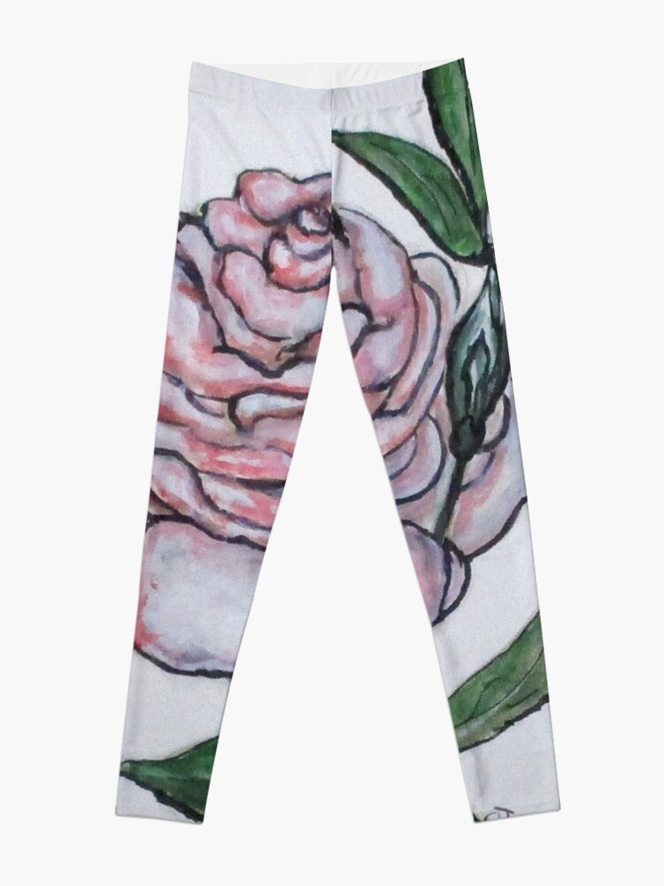 Alternate view of Pink And White Rose Leggings