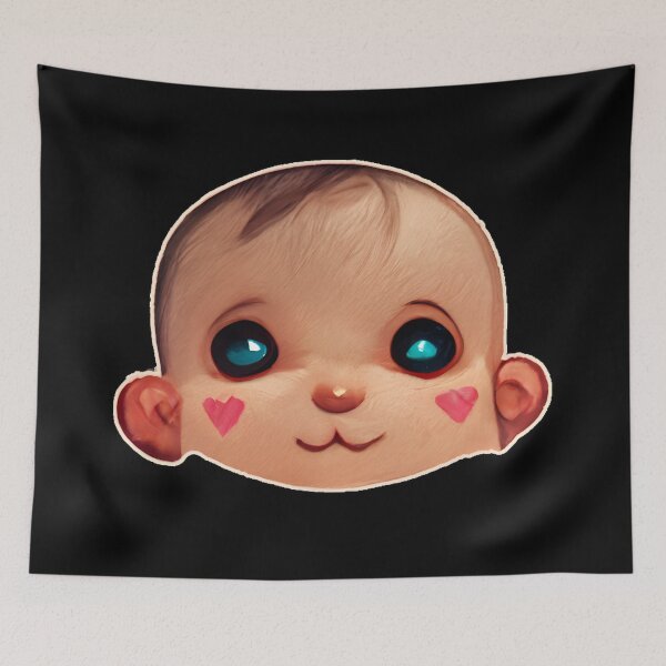 Item preview, Cute Happy Smiling Baby Painted Heart Cheeks designed and sold by MythicPrompts.
