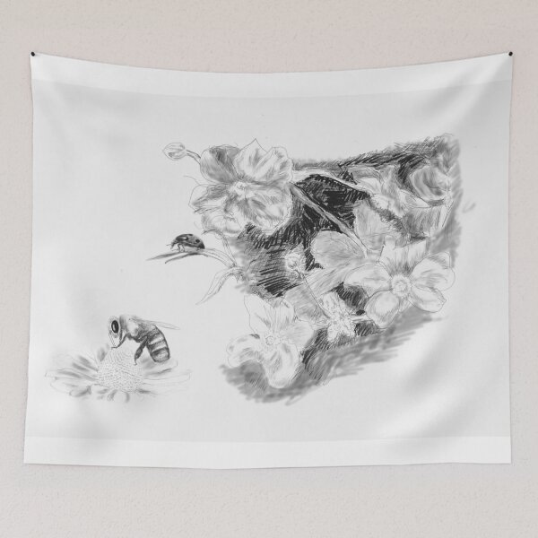 Item preview, Ladybug & Honeybee B&W designed and sold by PaulinePS.