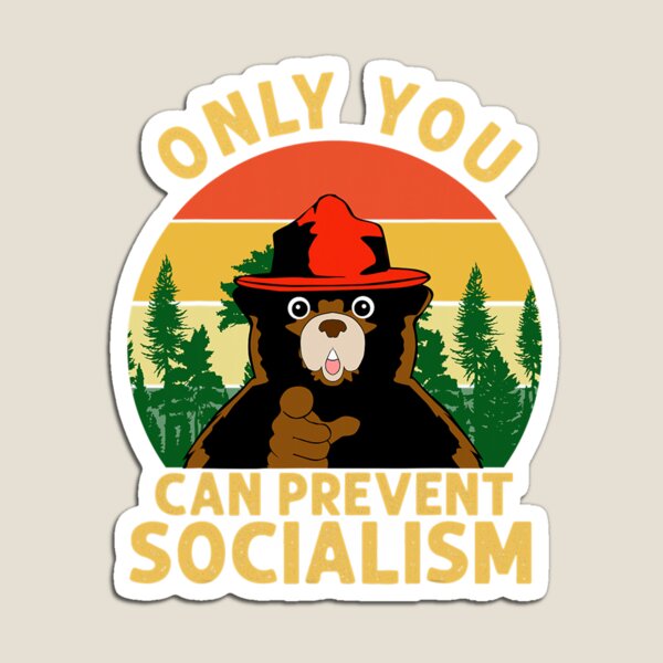 Vista previa del artículo con la obra «Solo tú puedes prevenir el socialismo Bear Camping Vintage Anti», diseñado y vendido por ageddaughter679.