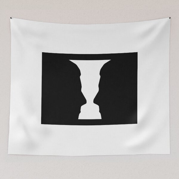 Item preview, Two silhouette profile or a white vase Optical illusion designed and sold by bolkibox.