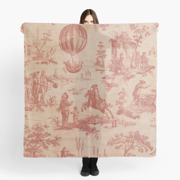 Toile de Jouy Landscape Print Scarf