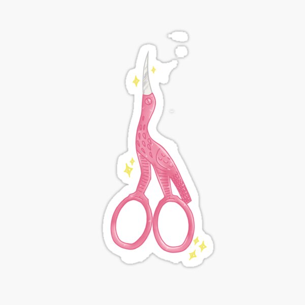 Floral Stork Scissors  Sticker for Sale by beccalikeya