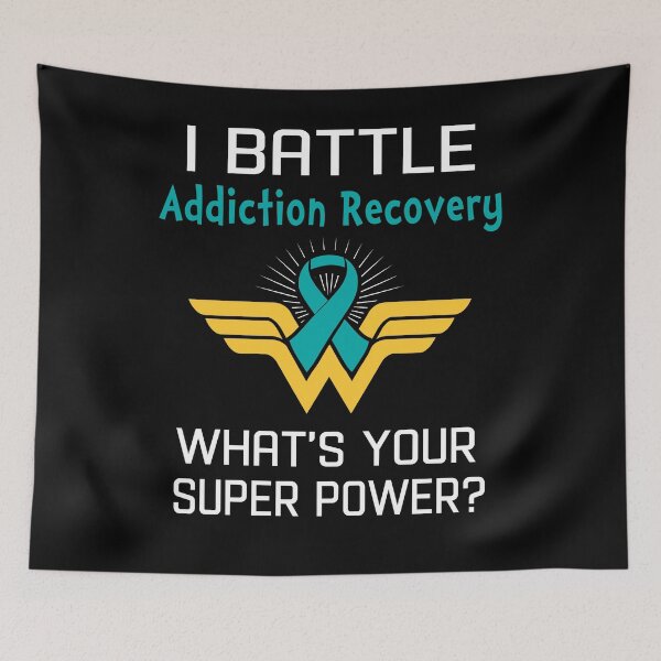 Item preview, I Battle Addiction Recovery What's Your Super Power Support Addiction Recovery Warrior Gifts  designed and sold by Sabfit.