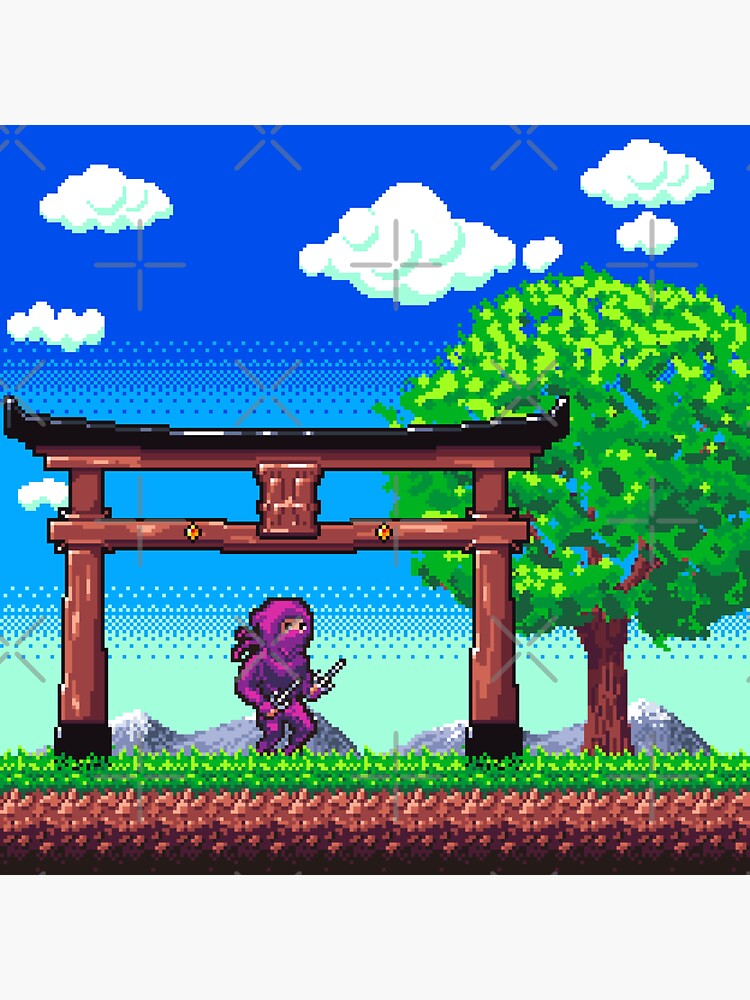 Thumbnail 3 of 3, Sticker, Ninja Pixelart designed and sold by djspacegr.