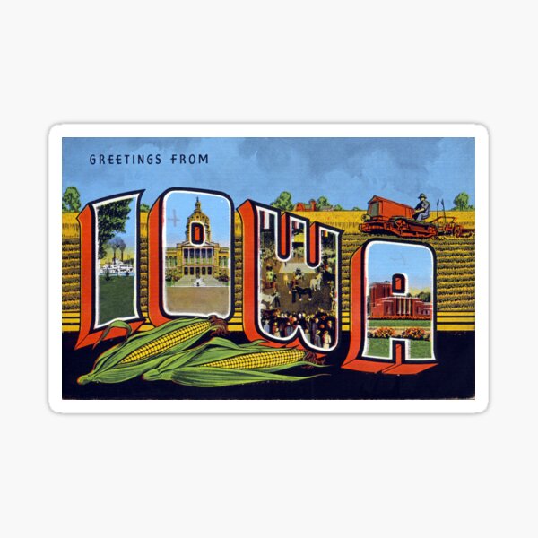 Vintage Greetings from Iowa Corn State Sticker