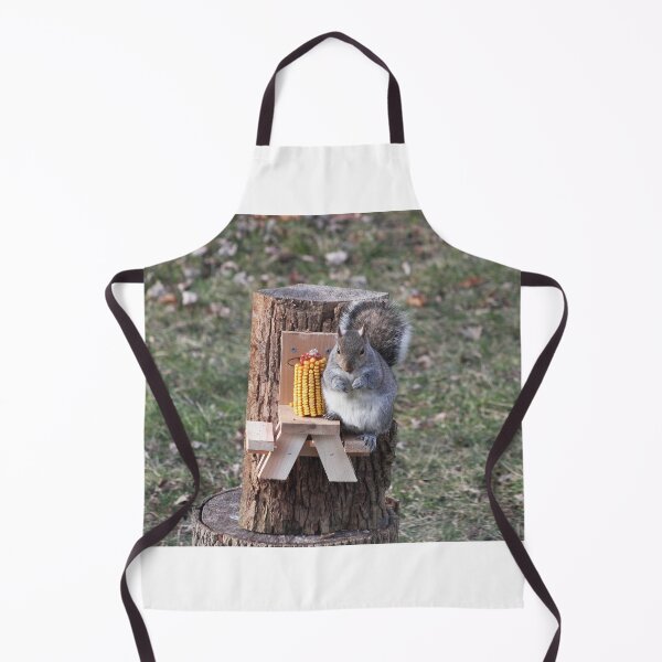 Item preview, Cute Eastern Grey squirrel enjoying some corn on his own little bench designed and sold by jodi payne.