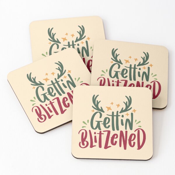 Item preview, Getting Blitzened - Funny drinking holiday pun designed and sold by DebbisPalette.