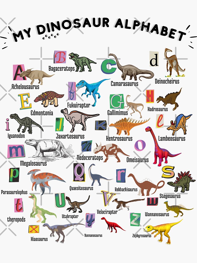 "ABC Dinosaur Identification A-Z Types Of Dinosaurs Alphabet T-Shirt ...