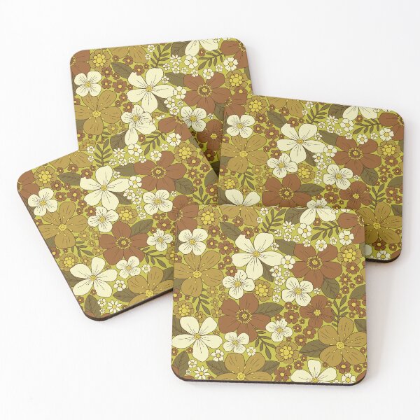 Item preview, Vintage-Inspired 1970s Brown & Olive Floral designed and sold by somecallmebeth.