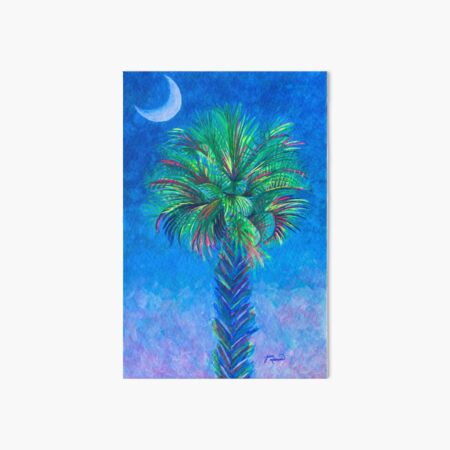 Palm Tree at NIght Art Board Print