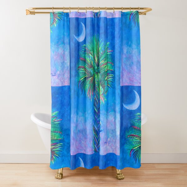 Palm Tree at NIght Shower Curtain
